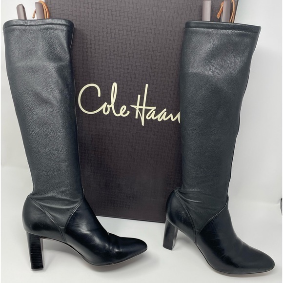 Cole Haan Joana Air Pull On Boot Black Leather size 6 - Picture 1 of 17